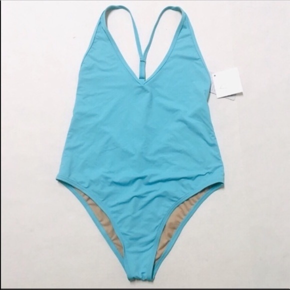 NWT VYB Y tonal super scoop one piece swimsuit Medium M teal free shipping - Picture 5 of 7